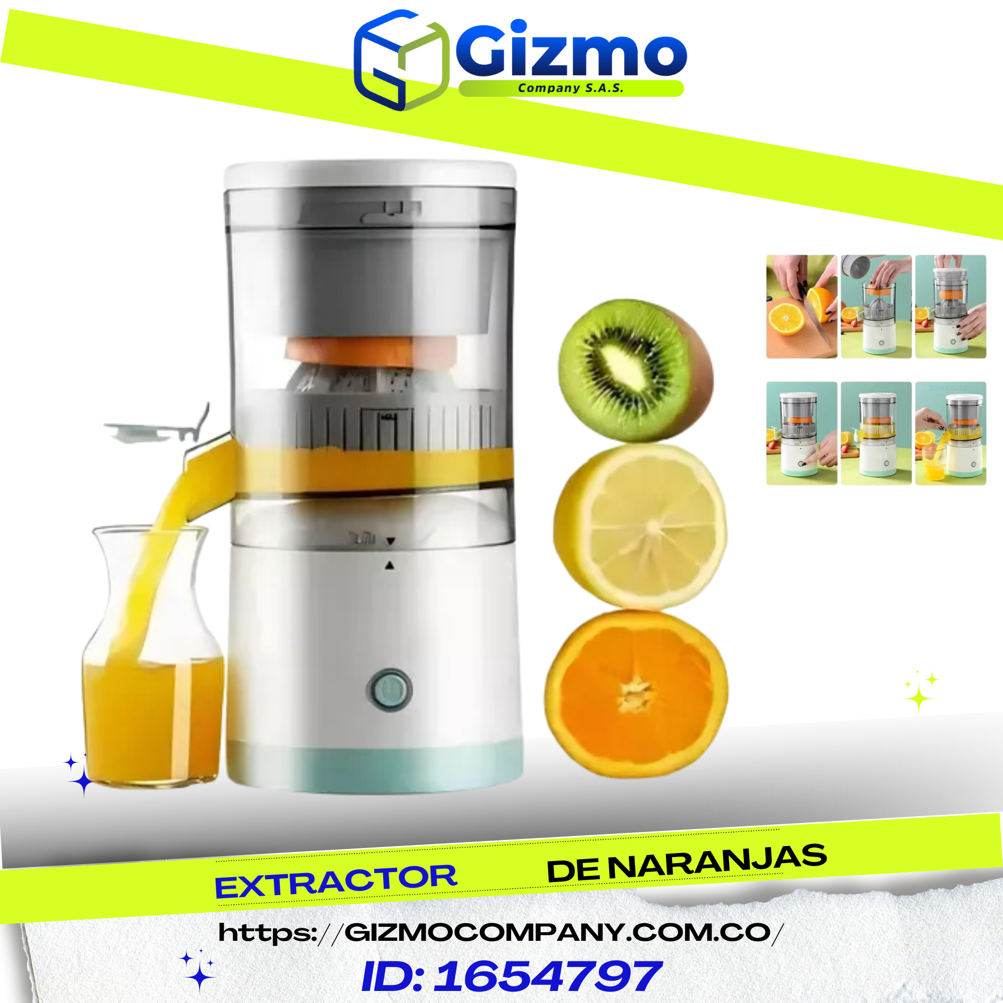 Exprimidor De Naranja Recargable Portati